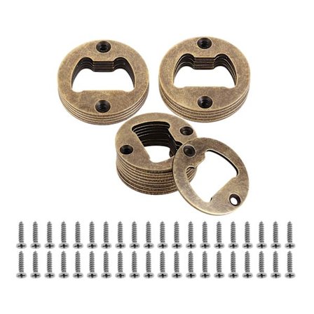 10 Pcs Round Bottle Opener Insert 40mm Wine Beer Opener Bar Drinking Accessories with Screws Home Kitchen Party Supplies