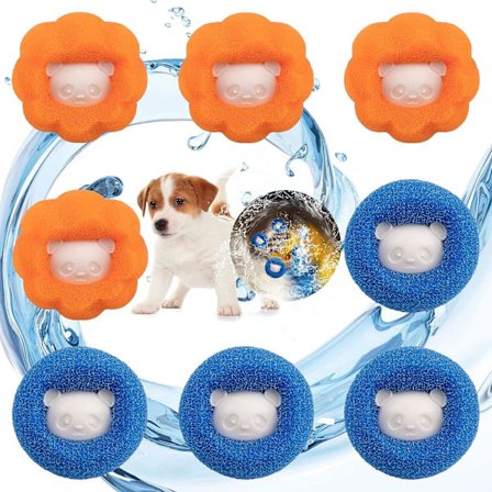 8 stk Anti Hair Vaskemaskin, Gjenbrukbar Anti Hair Ball, Pet Hair Ball Vaskemaskin, Vask Ball, Pet Hair Remover for Klær og Sengetøy(4*bl