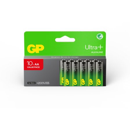 GP Ultra Plus AA-batteri 10-pk Alkaline 5AUP/LR6