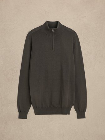 John Henric Men's Grüner Zip Pullover Regular Fit Size XL