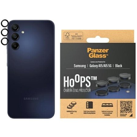 PanzerGlass Hoops Kameraskydd för Samsung Galaxy A15 / A15 5G - med svart ram