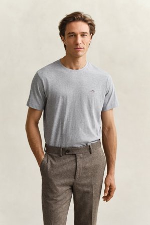 GANT Herren Regular Fit T-Shirt (S) Grau