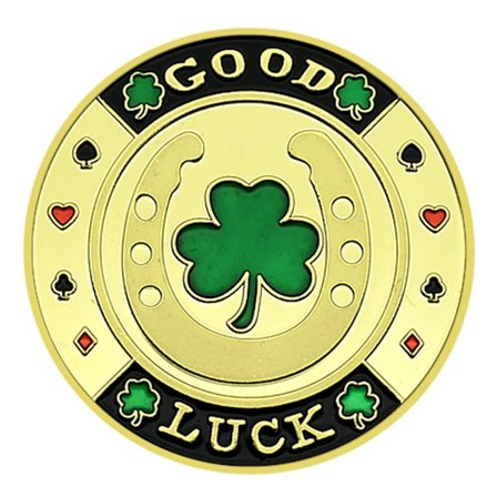 Lucky Hestesko Kløver Mindesmønt, Lykkebringer, Poker Chip Inspireret Mønt, Tilpasselig Metalmønt for Held, Casino Samlermønt