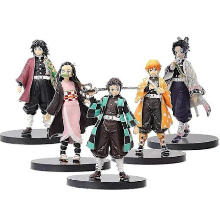 5-pack Demon Slayer-figurer, 16 cm Demon Slayer Action PVC-leksaker Kochou Shinobur Anime Zenitsu Tanjiro Nezuko