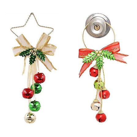 2 kpl joulukello ja rusetti ovikoriste seinäkoriste koristeet