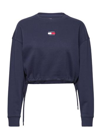 Tjw Bxy Crop Badge Drawstr Crew Sweatshirt Trøje Blå Tommy Jeans