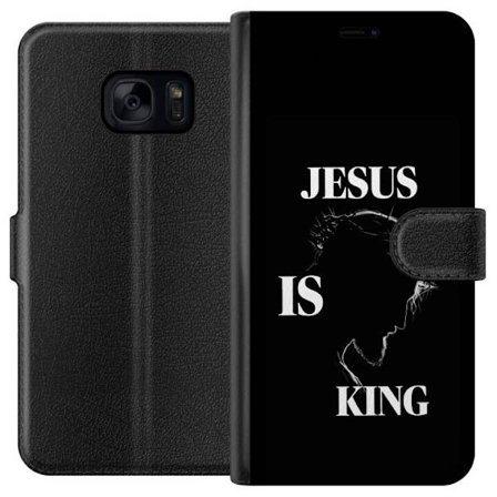 Yhteensopiva Lompakkokotelo Samsung Galaxy S7 Värikkäitä kawaii-hahmoja pinottuna pystysuunnassa violetilla taustalla, pehmeillä muodoilla ja leikkisä