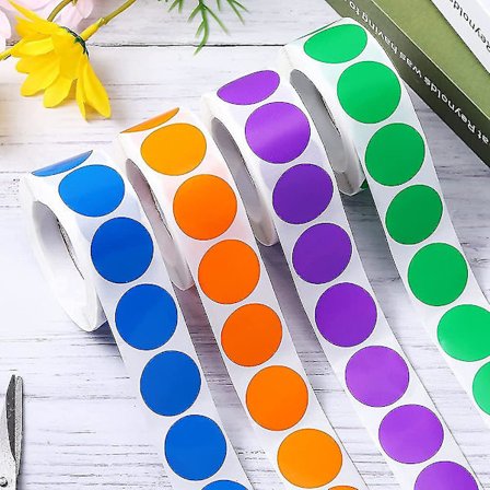 2000 stk klistremerker med fargerike prikker, klistremerker, etiketter, markeringsprikker