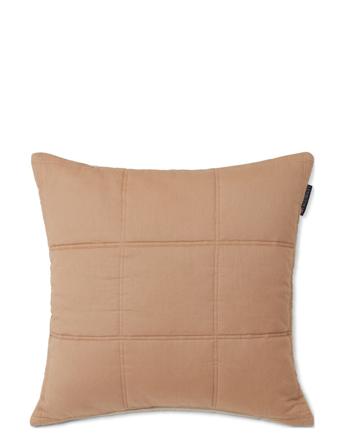 Check Quilted Viscose Sateen Pillow Cover Home Textiles Cushions & Blankets Cushion Covers Beige Lexington Home