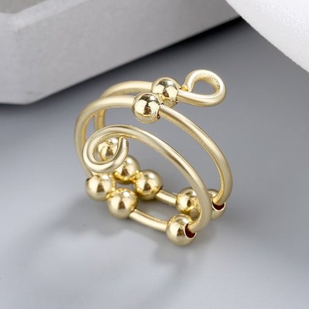 Punk Ångest Ringar För Kvinnor Män Spiral Fidget Beads Ring 2022 Trend Smycken Rotera fritt Anti Stress Rostfritt stål Ring Present