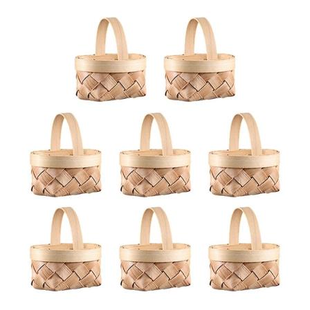 8 kpl Mini-koreja Pieniä Kudottuja Joulun Makeiskoreja Häämakeiskoreja Lahjakoreja 8kpl 6,5x5cm 8pcs 6.5x5cm