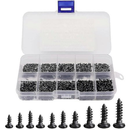 1000 stk. Rundhoved Selvtappende Phillips Mini Træskruer Mini Skruer M1 M1.2