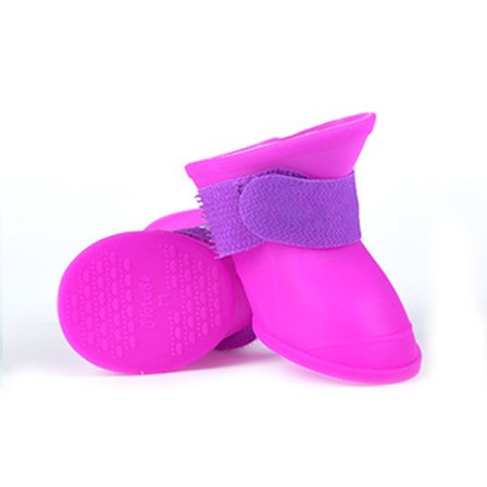 Söta regnstövlar Liten husdjurshund Valp Skor Stövlar Godisfärger Gummi Vattentät Anti-halk