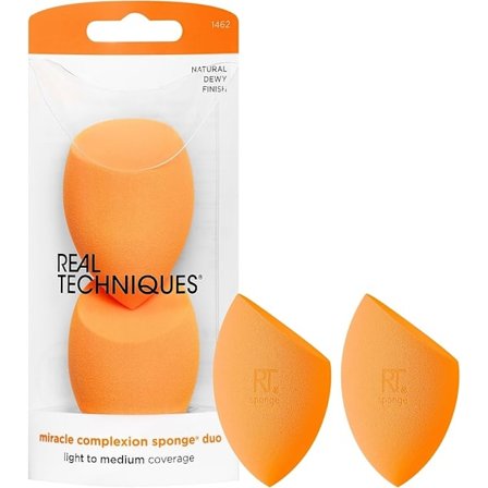 Real Techniques Miracle Complexion Sminksvamp Full Täckning Foundation, 2-pack (Förpackningen kan variera)