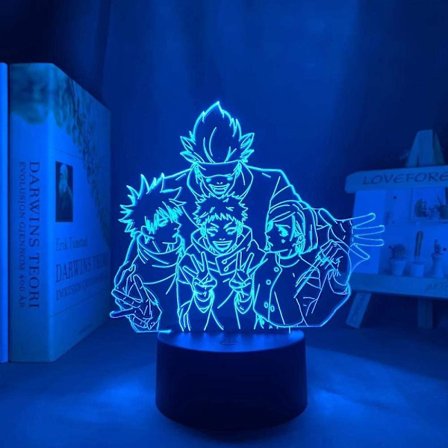 Shxx Anime Led Lampe Natlys Illusion Lys Jujutsu Kaisen Group Gojo Satoru Lampe 3d For Kid Soveværelse Indretning Belysning Barn Julegave Sengekant C