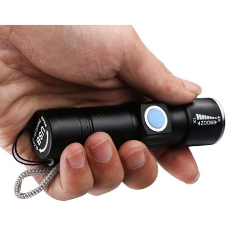 USB-oppladbart LED-lommelykt, Super lett mini lommelykt, ZQKLA