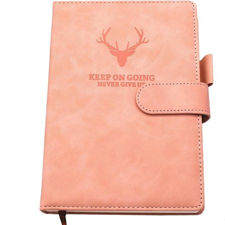 Anteckningsbok A5, 360 sidor konstläder Hardcover Journal Notebooks med pennögla, perfekt för kontor skola hem affärsskrivning och anteckningar (rosa)