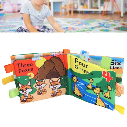 Tøy-bok forbedrer kognitive evner, lyse farger, gjenbrukbar, vaskbar, tredimensjonal tøy-bok for hjem og førskole