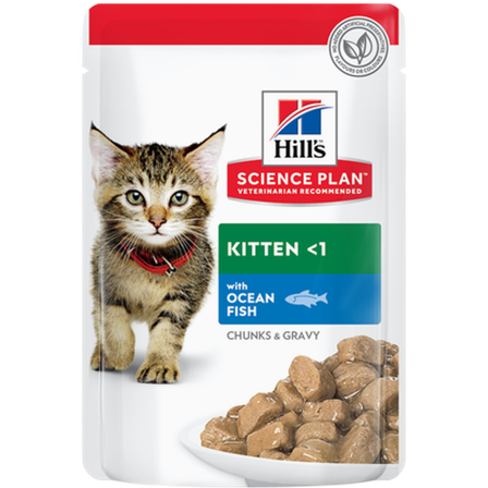 Hills Science Plan - Kitten Chicken Ocean Fish Pouch - Wet Cat Food 48 x 85 g - Katt - Kattefôr & kattemat - Våtfôr og våtmat - ZOO.no