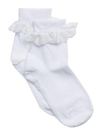 Cotton Socks With Lace White Mp Denmark