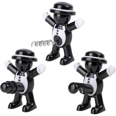 3-pack vinflasköppnare, vinflaskkorkskruv, vinflaskkork, present, kapsylöppnare för öl, för hem, fest, hotell, bar, present till män