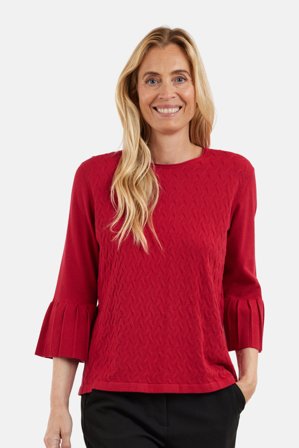 SIGNATURE - 3/4 Ærmet Strik - Rød