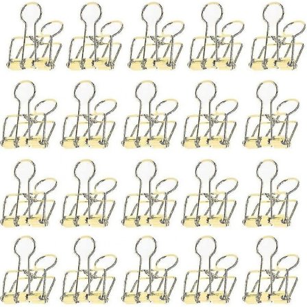 20 kpl Metalliset kansioklipsit, ontto klipsit kansioklipsit