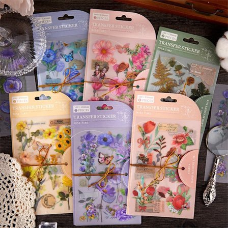 Skrapbok klistremerker 6 pakker, 2 sider hver for søppelkule vannflasker bærbar PC, PET estetiske dekor klistremerker Journaling rekvisita-fargerik 