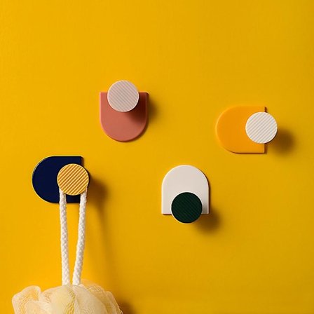 Selvklæbende krog til vægkroge Klistermærker Garderobe Badeværelse Køkken Hjem 4 stk. 4 farver