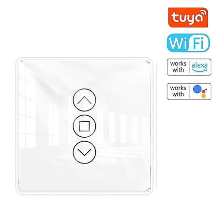 Tuya Wifi Intelligent Gardinbrytare Böjd Glas Pekskärm Gardinstyrningspanel Kompatibel med