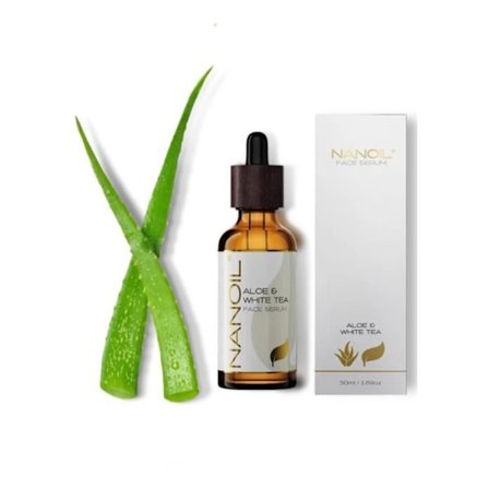 Ansigtserum - Nanoil - Aloe & Hvid Te - 50ml - Nærende - Revitaliserende - Antioxidant