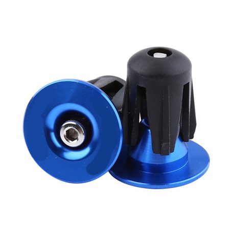 2 stk. Fargerike Aluminium Sykkel Styret Bar Grips End Plugs Caps (Blå)