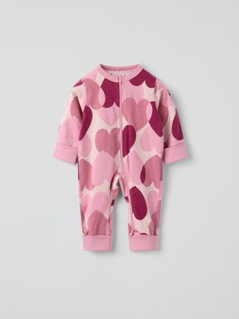 Schlafoverall, Herzen - 74|80 - kinderbekleidung - pink - Polarn O. Pyret