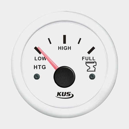 Septitankkimittari KUS, huurtumaton, Ø52 mm, 12 V / 24 V, 0 - 190 Ω, valkoinen
