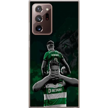 Yhteensopiva Puhelinkuori Samsung Galaxy Note20 Ultra Neonmotiivi, jossa teksti "Gaming is in my DNA" sinisenä ja punaisena tiiliseinällä, jossa loist