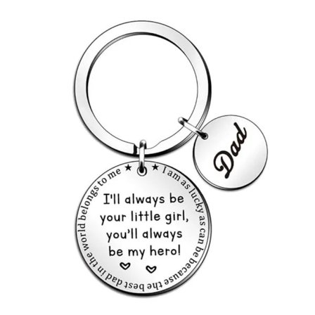 Fars dags nøglering, gave fra datter søn til far, børnegave til hans fars fødselsdag, jul, fars dag, nøglering