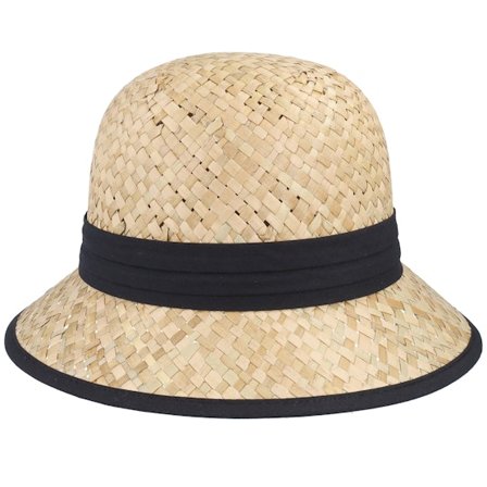 Seeberger - Black - straw - Hat - Seegrass Small Bell Natural Straw Hat - Hatstore