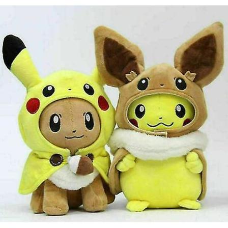 12" Pikachu Eevee Cosplay plyschdocka Teddy fylld mjuk leksak Barnpresent 2st