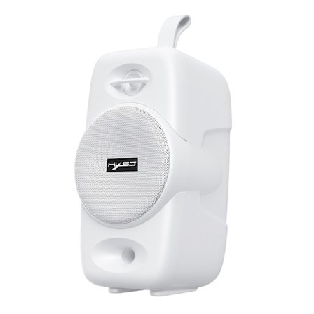 Vit mobil högtalare Bluetooth 5.0 skrivbords trådlös högtalare subwoofer ljudstöd TWS