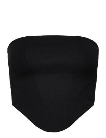 Corset Tube Top Crop Tops Sleeveless Crop Tops Svart Gina Tricot*Betinget Tilbud