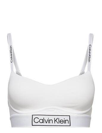 Lght Lined Bralette Lingerie Bras & Tops Soft Bras Tank Top Bras Valkoinen Calvin Klein