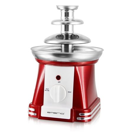 Emerio Sjokoladefontene med tre nivåer og justerbar temperatur - rød