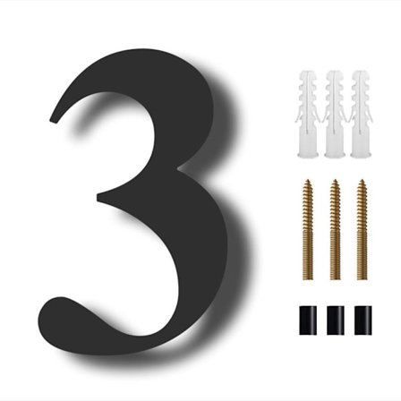 8" flydende husnummer Moderne husnummer 3 3