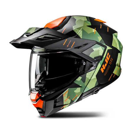 Adventurekypärä HJC I80 Roki Musta/Vihreä/Oranssi M