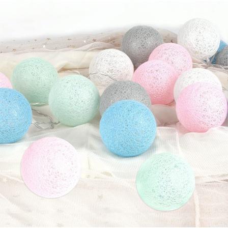 Macaron 20-lampun 3M pallovalot LED-v riset puuvillapallot keijuvalot