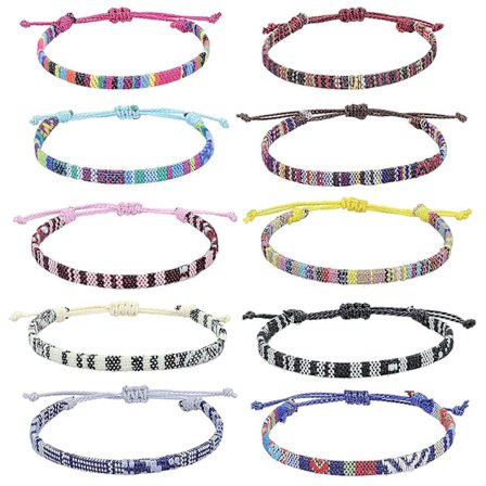 10 stk. Boho Armbånd til Kvinder Piger Flettede Armbånd Ankelkæder Æstetiske Strand Surfer Vævede Herre Venskabsarmbånd Smykketilbehør
