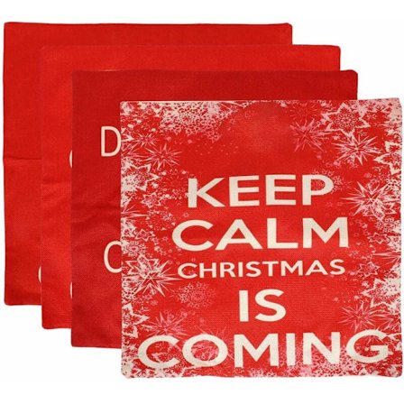 4 stk dekorative putetrekk i bomull til sofa, putetrekk med gresskar og spøkelser, putedekorasjon til hjemmet (S-Pillow-4 stk rød)