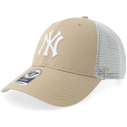 47 Brand - MLB Beige trucker Keps - New York Yankees Branson Mvp Khaki/White Trucker @ Hatstore