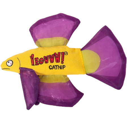 Yeowww! - Catnip Mo Betta Fish Purple 16,5 x 12,7 x 2,5 cm - Katt - Katteleker & viftepinner - Kattemynte & catnipleker - ZOO.no