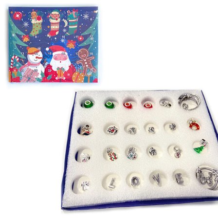 Jul Advent 4 Kalender Nedtelling gavepakke Armbånd Jul DIY perle armbåndskostyme 0*17*1.3cm .C